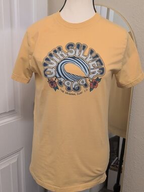Quiksilver Yellow Surf Wave Graphic Tee